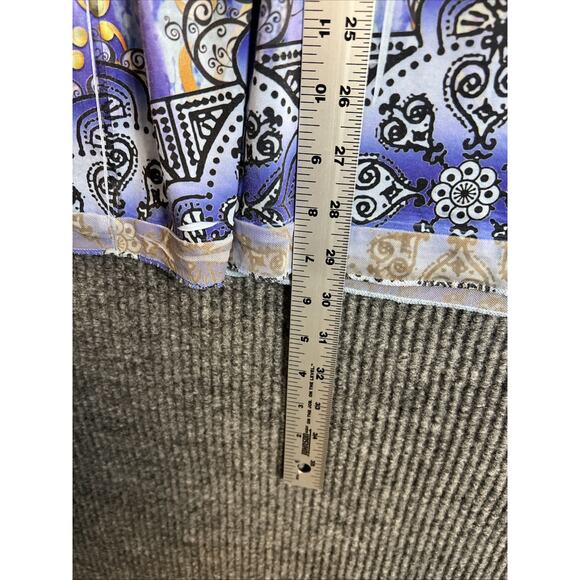 Unity Womens Boho Blouse Size XL Beaded Mesh Multi Color Artsy Short Sleeve - Picture 10 of 10